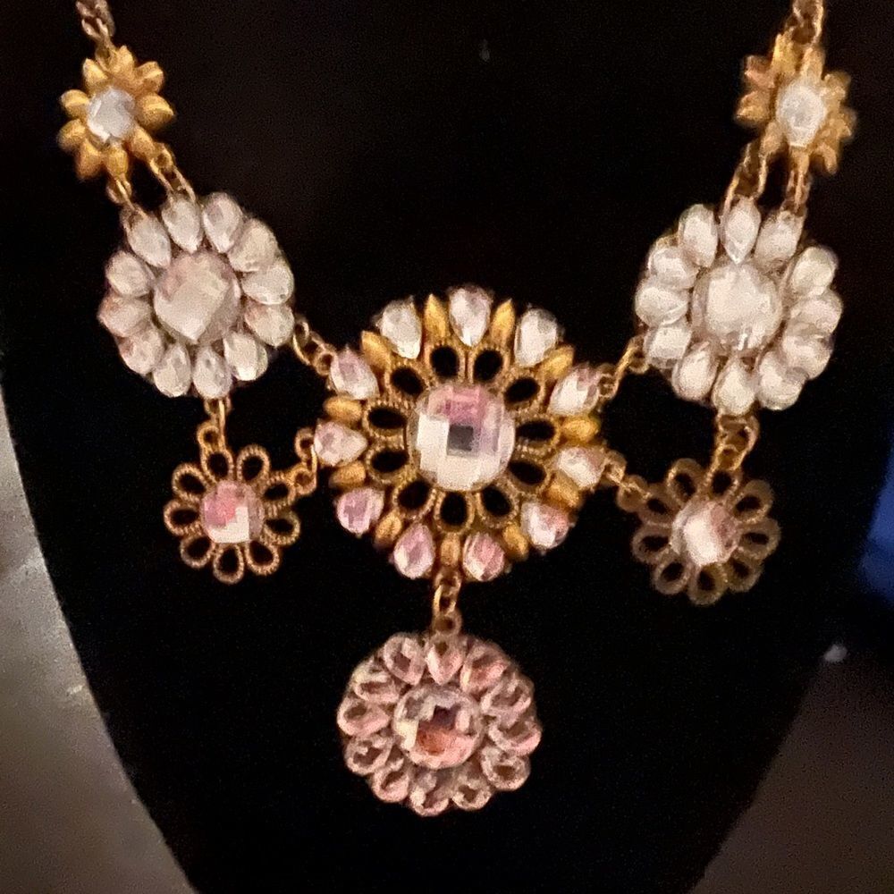 New rhinestone bib statement necklace
